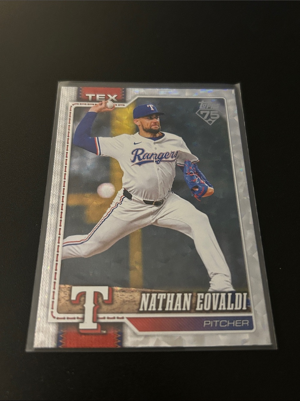 2026 Topps series 1 Nathan Eovaldi Crackle Board parallel #355 Texas Rangers